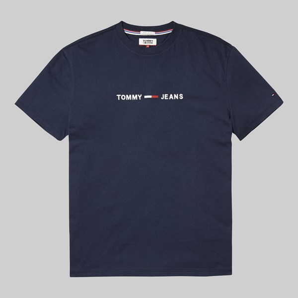TOMMY JEANS SMALL TEXT SS T-SHIRT BLACK IRIS 